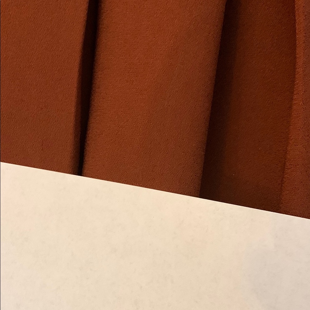 Uniqlo Knee Length Brick Red Pleated Skirt USED - Picture 2 of 5